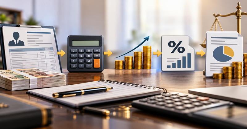 طريقة حساب ضريبة كسب العمل على المرتبات